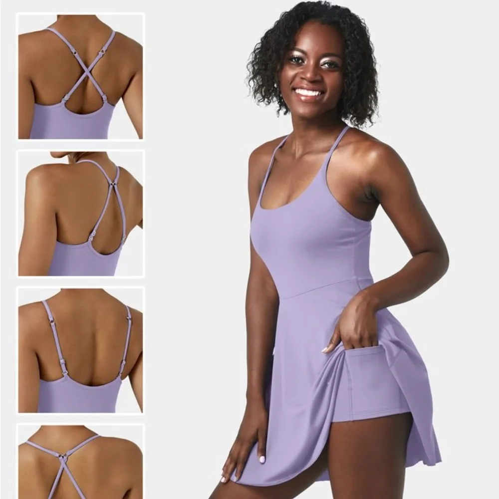HALARA Softlyzero Plus Backless Adjustable Strap 2-in-1 Pocket Active Dress L - Picture 1 of 7